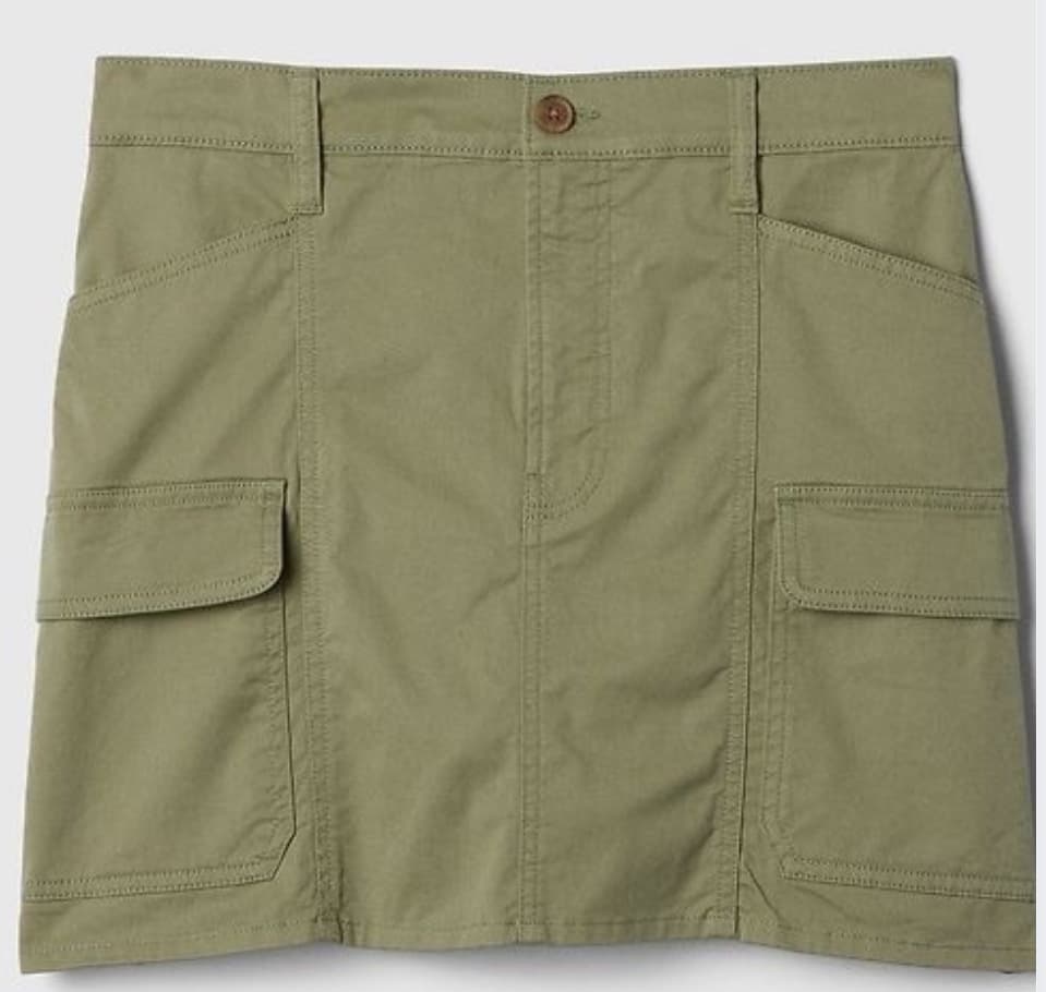 Mini-jupe cargo verte